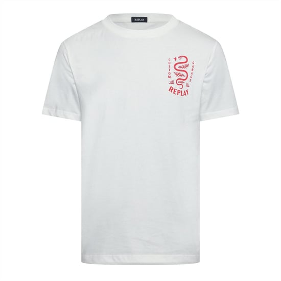 Men's Replay Sleeve T Shirt in White - Image 1