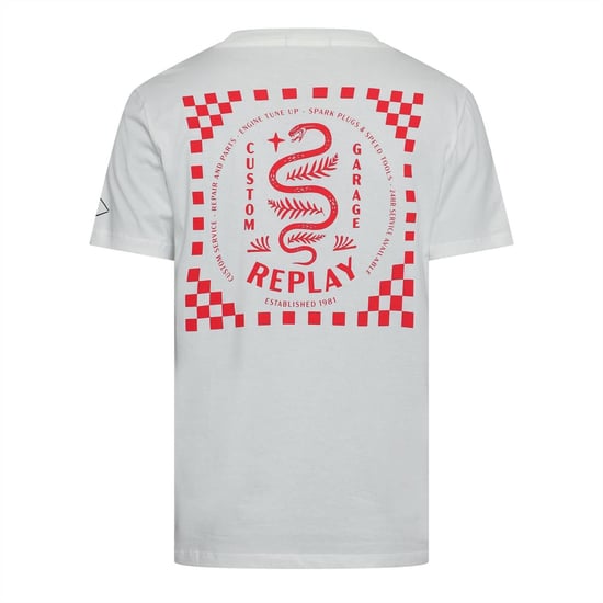 Men's Replay Sleeve T Shirt in White - Image 2