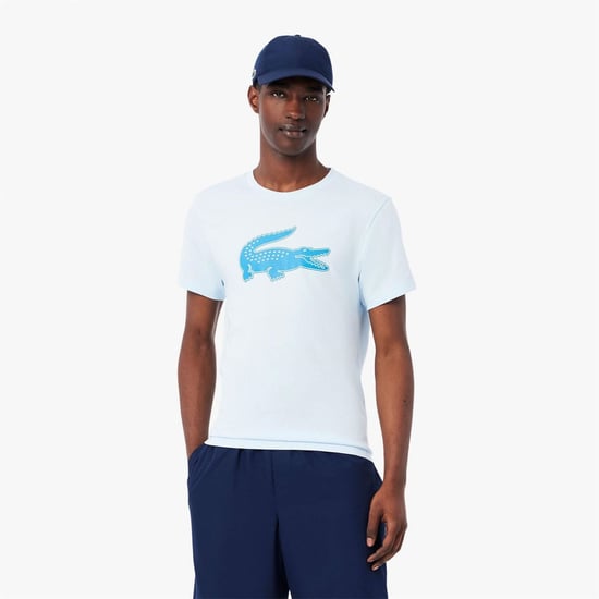 Men's Lacoste Dry XXL Logo Sport T Shirt in Blue - Image 2