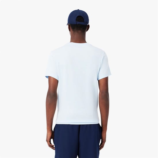 Men's Lacoste Dry XXL Logo Sport T Shirt in Blue - Image 3