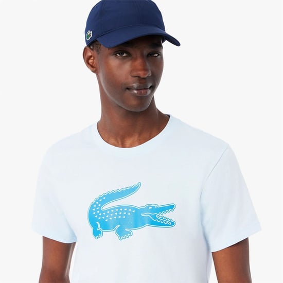 Men's Lacoste Dry XXL Logo Sport T Shirt in Blue - Image 5