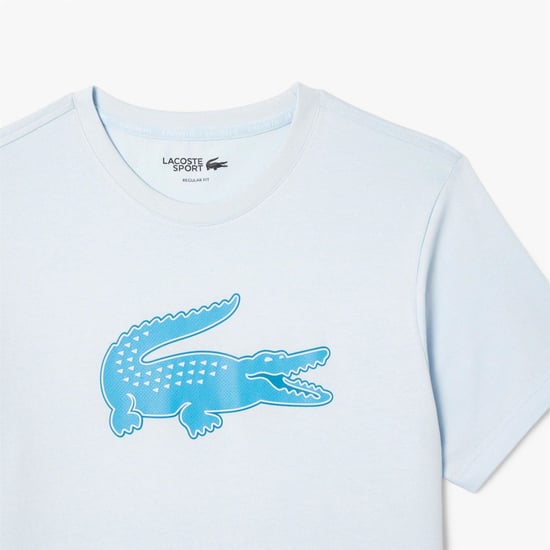 Men's Lacoste Dry XXL Logo Sport T Shirt in Blue - Image 6