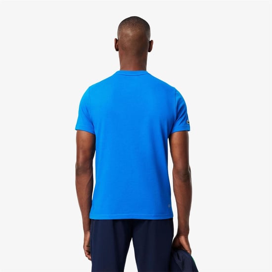 Men's Lacoste Medvedev Tennis T Shirt in Blue - Image 3