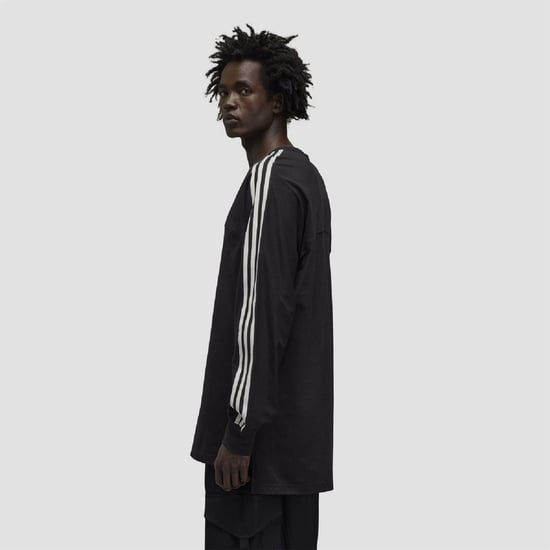 Men's Y-3 Stripes Long Sleeve T Shirt in Black - Image 4