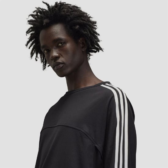 Men's Y-3 Stripes Long Sleeve T Shirt in Black - Image 6