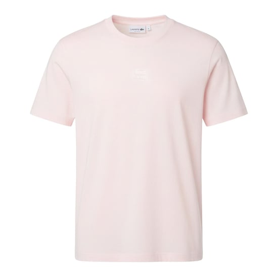 Men's Lacoste Print Cotton T Shirt in Pink - Image 1