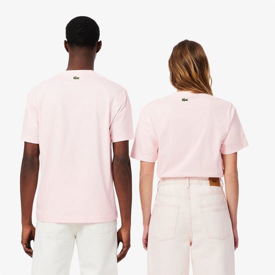 Men's Lacoste Print Cotton T Shirt in Pink - Image 4