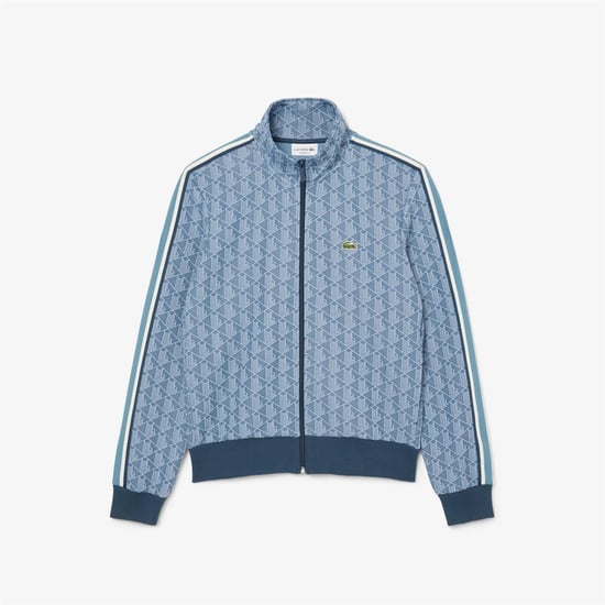 Men's Lacoste Zip Up Jacquard Track Jacket in Blue - Image 1