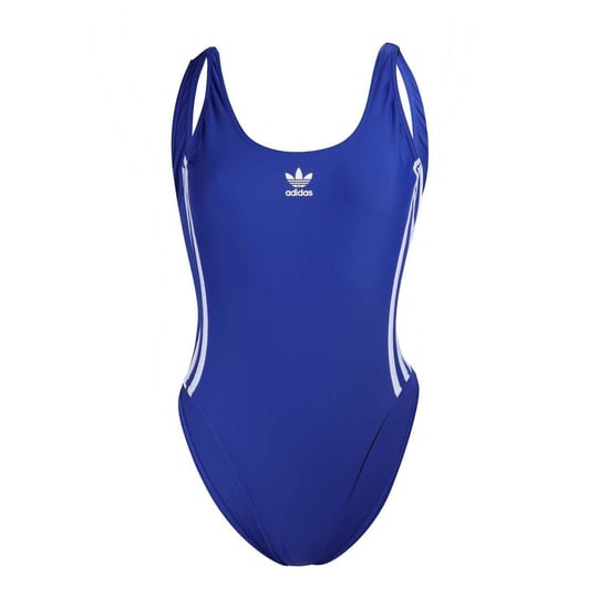 Women's adidas Originals 3 Stripes Swimsuit in Blue-White - Image 1