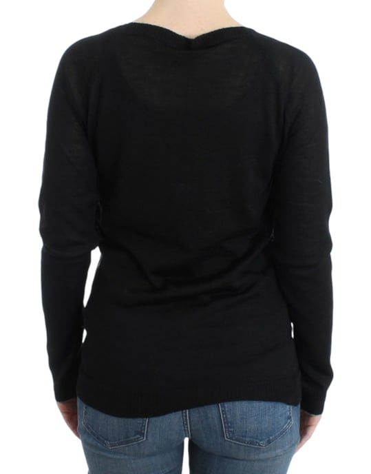 V-hals Gestreepte Brei Sweater - Image 3
