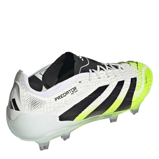 Men's adidas Predator Elite Firm Ground Football Boots in White/Blk/Lemon - Image 4