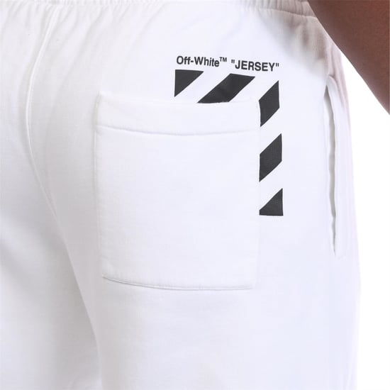 Men's Off White Pocket Slim Sweatpants in White Black - Image 3