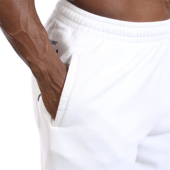 Men's Off White Pocket Slim Sweatpants in White Black - Image 4