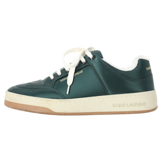 Saint Laurent SL/61 lage sneakers in groen satijn - Image 2