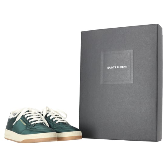 Saint Laurent SL/61 lage sneakers in groen satijn - Image 5