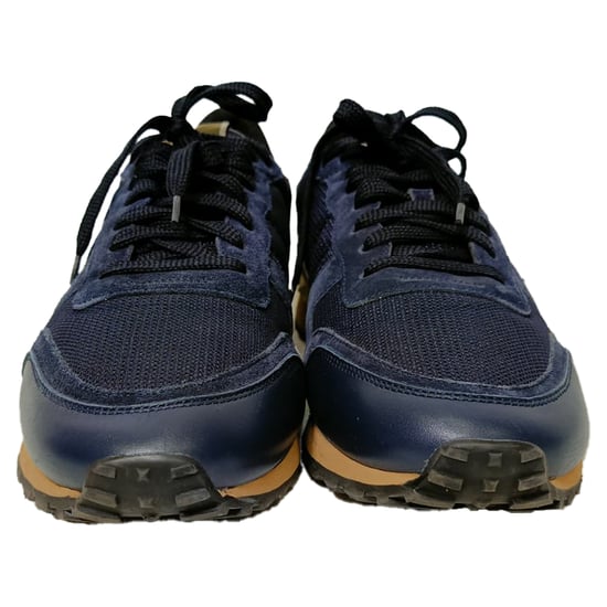 Valentino Garavani Rockrunner sneakers in marineblauw met gemengde technieken. - Image 2