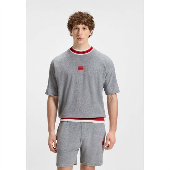 Men's Hugo Short Sleeve Sweatshirt in Grey - Image 6