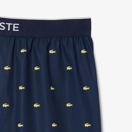 Men's Lacoste Poplin Pyjama Shorts in Navy - Image 5