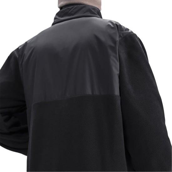Men's Nike Solid Patterned Full Zipper Sweat Jacket with Zipped Pocket in Black/White - Image 2