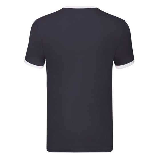 Fruit of the Loom Heren Ringer T-Shirt (Marine / Wit) - Image 2