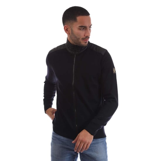 Men's Belstaff Zip Cardigan in Black - Image 1