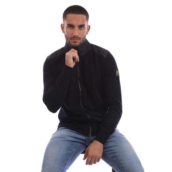 Men's Belstaff Zip Cardigan in Black - Image 4