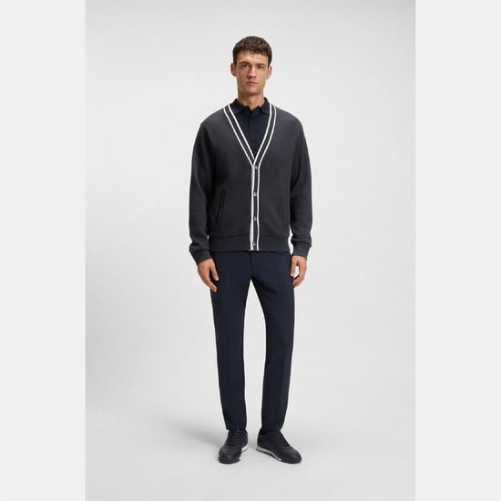 Men's Boss Relaxed Fit Cardigan in Dark Blue - Image 4