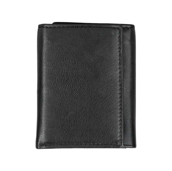 Men’s Genuine Leather RFID Wallet with 9 Card Slots, Black Trifold Design - Image 6