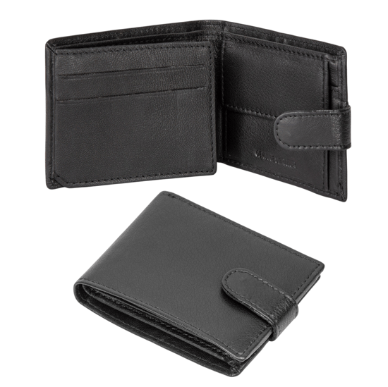 Men’s Genuine Leather RFID Wallet with 4 Card Slots, ID Window & Coin Pocket - Image 1
