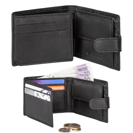 Men’s Genuine Leather RFID Wallet with 4 Card Slots, ID Window & Coin Pocket - Image 2
