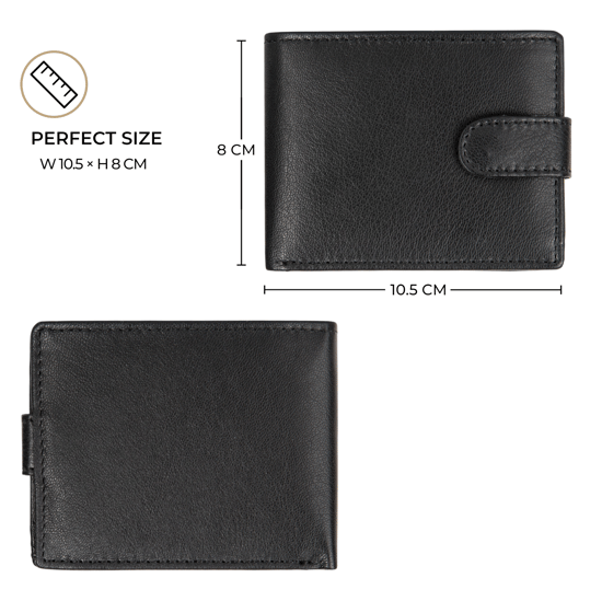 Men’s Genuine Leather RFID Wallet with 4 Card Slots, ID Window & Coin Pocket - Image 6
