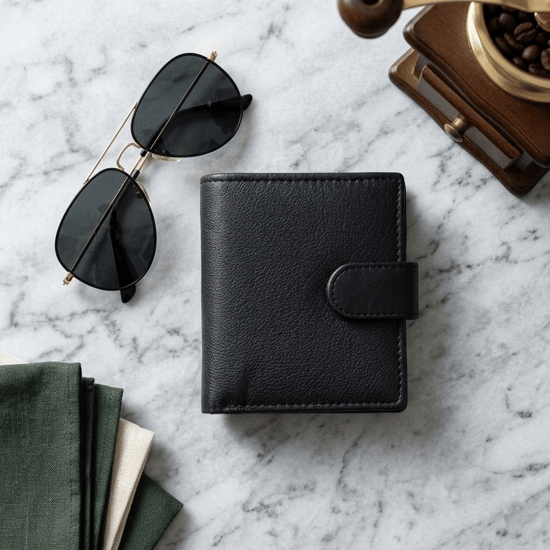 Men’s Genuine Leather RFID Bifold Wallet with Coin Pocket & 4 Card Slots - Image 4