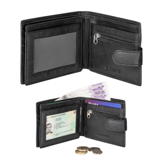 Men’s Genuine Leather RFID Wallet with 5 Card Slots, 2 ID Windows & Zipped Coin Pocket - Image 2