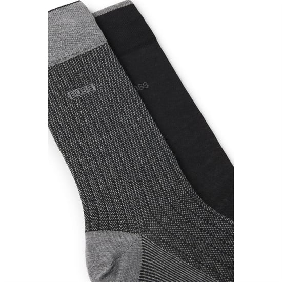 Men's Boss Pack of Regular Length Socks in Black - Image 4