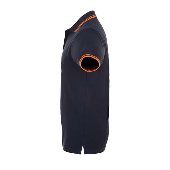 SOLS Heren Pasadena Poloshirt (Franse marine/Neon Orange) - Image 3