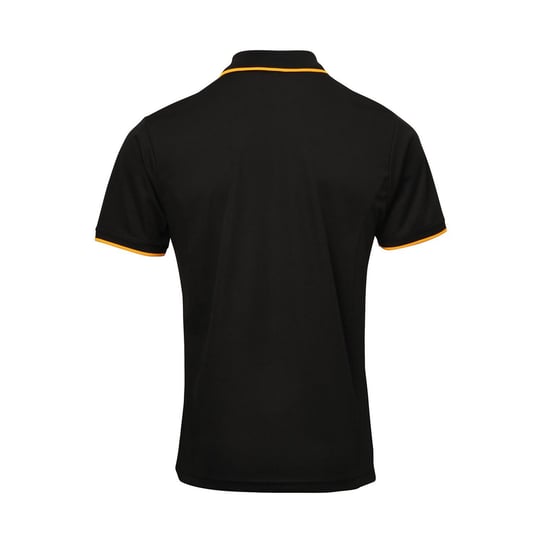 Premier Herencontrast Coolchecker Polo Shirt (Zwart/Zonnebloem) - Image 2
