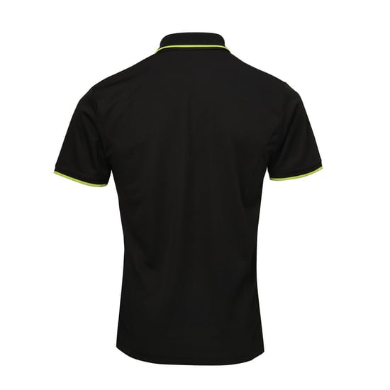 Premier Herencontrast Coolchecker Polo Shirt (Zwart/Kalk) - Image 2