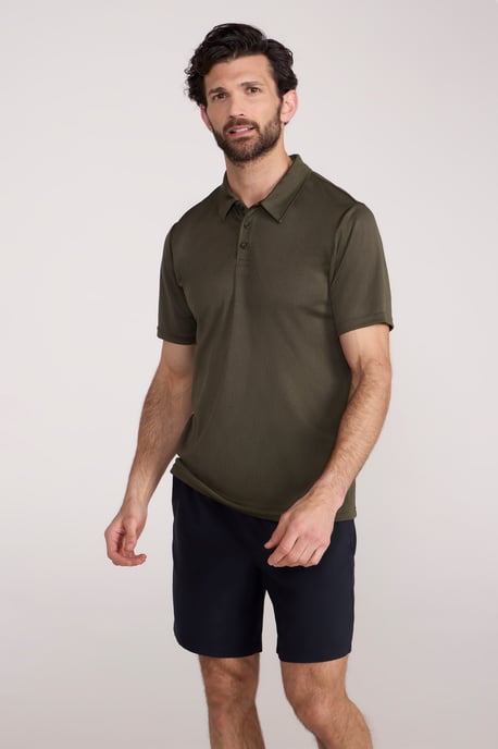 'Endurance' Men's Polo IsoCool Sun Protection Top Quick Dry Everyday Tee Forest Green - Image 1
