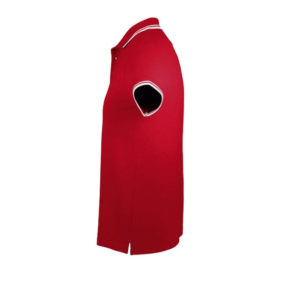SOLS Heren Pasadena Poloshirt (Rood/Wit) - Image 3
