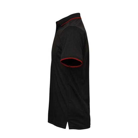 Premier Herencontrast Coolchecker Polo Shirt (Zwart/Rood) - Image 3