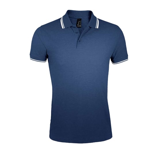 SOLS Heren Pasadena Poloshirt (Franse marine / Wit) - Image 1