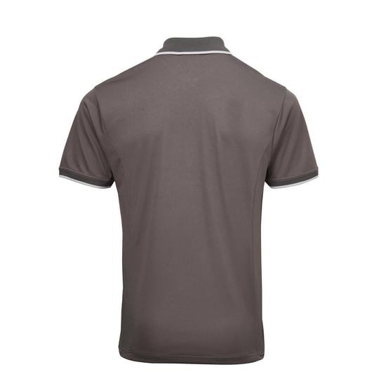 Premier Herencontrast Coolchecker Polo Shirt (Donkergrijs/zilver) - Image 2