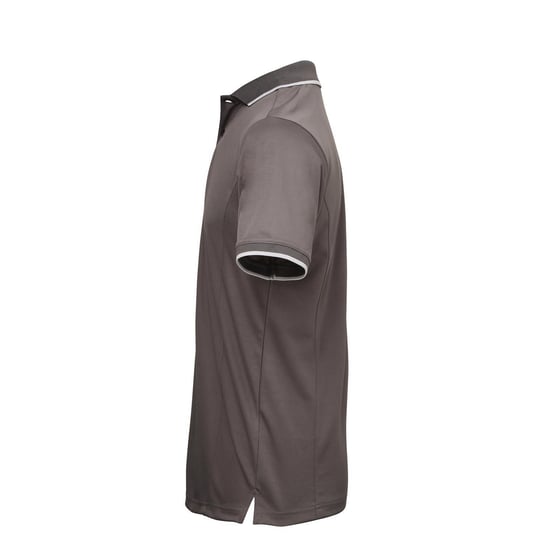 Premier Herencontrast Coolchecker Polo Shirt (Donkergrijs/zilver) - Image 3