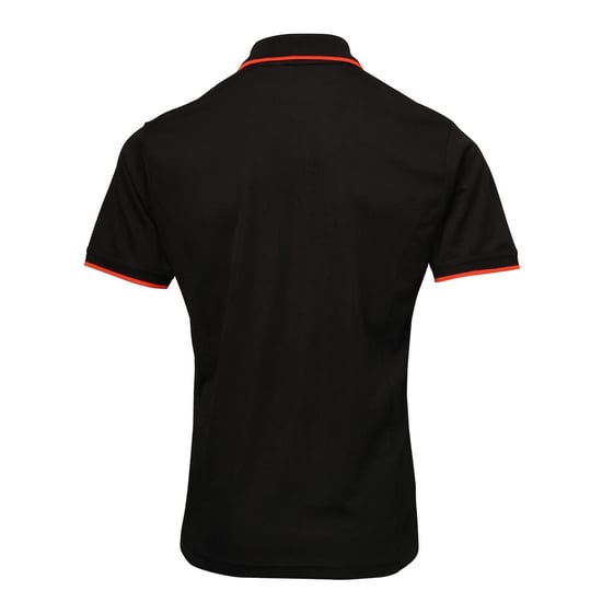 Premier Herencontrast Coolchecker Polo Shirt (Zwart/Oranje) - Image 2