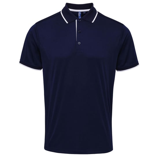 Premier Herencontrast Coolchecker Polo Shirt (Marine) - Image 1