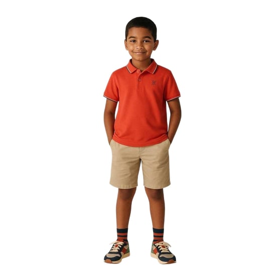 Minoti Polo met contrasterende punt voor babyjongens (Rood) - Image 4