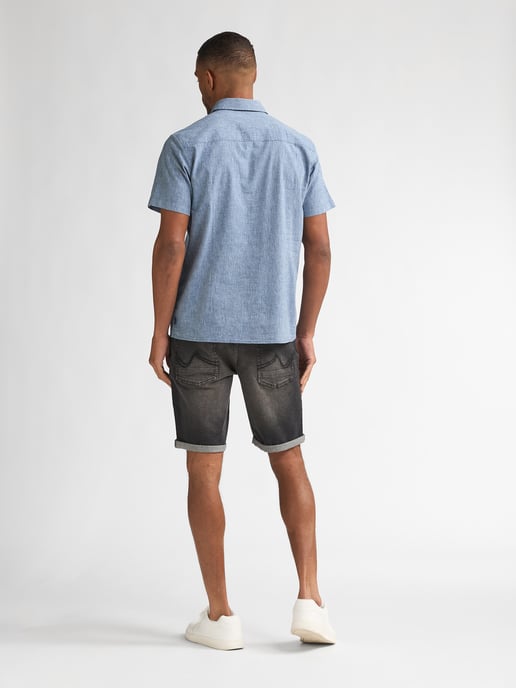Petrol Industries - Solid Linnenmix Korte Mouwen Shirt Tracker Heren - Licht Indigo - Image 6