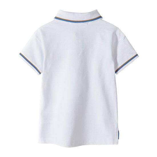 Minoti Jongens Poloshirt met Contrast Stippen (Wit) - Image 2