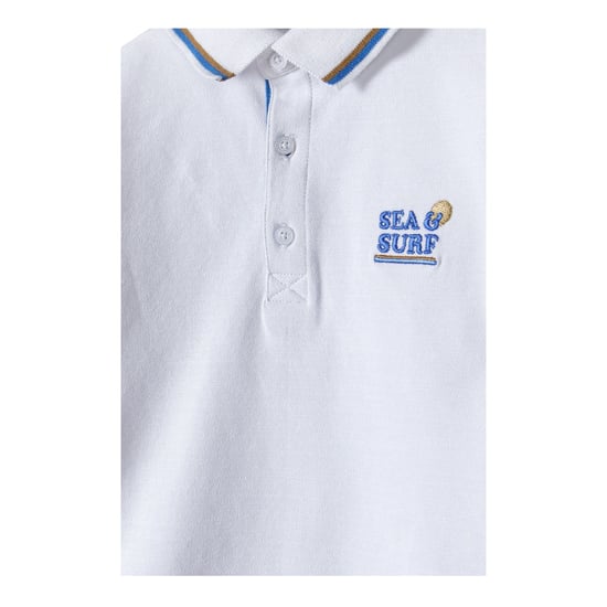Minoti Jongens Poloshirt met Contrast Stippen (Wit) - Image 3
