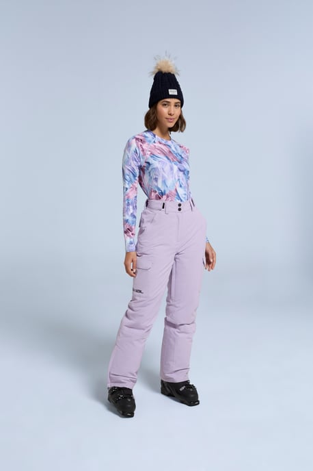 'Glaze' Women's Snow Pants Casual Straight Leg Adjustable Waist Winter Trouser Lilac - Image 3